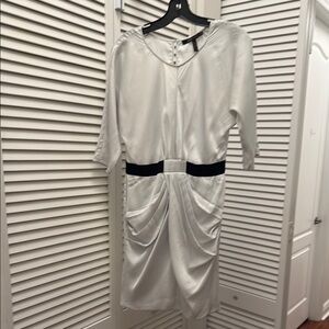 BCBGMaxAzria White Sheath Dress with Dolman Sleeves
